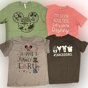 4 Disney Shirts- Size Large- Disney Park ready